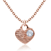 Lovely Round Rhinestone Heart Silver Necklace SPE-2102