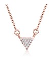 Triangle with Round CZ Silver Necklace SPE-2106