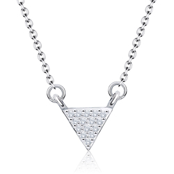 Triangle with Round CZ Silver Necklace SPE-2106