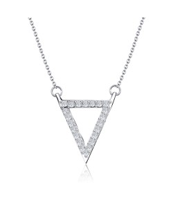 Triangle with CZ Silver Necklace SPE-2110