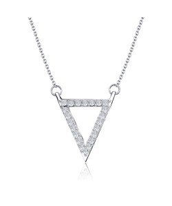 Triangle with CZ Silver Necklace SPE-2110