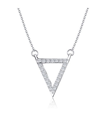 Triangle with CZ Silver Necklace SPE-2110