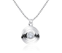 Round CZ Silver Necklace SPE-2111