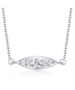 Marquise Shape CZ Silver Necklace SPE-2112