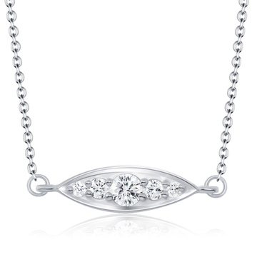 Marquise Shape CZ Silver Necklace SPE-2112