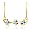 Three CZ in Boxes Silver Necklace SPE-2113