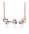 Three CZ in Boxes Silver Necklace SPE-2113