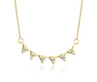 Gold Plated Elegant Style Silver Necklaces SPE-2114-GP