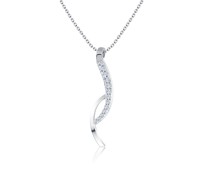 Modern Style CZ Silver Necklace SPE-2115