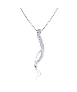 Modern Style CZ Silver Necklace SPE-2115