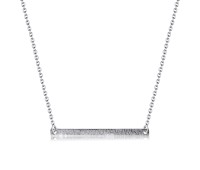 Straight Scratched Bar Silver Necklace SPE-2117
