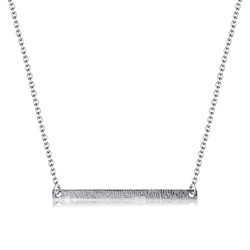 Straight Scratched Bar Silver Necklace SPE-2117