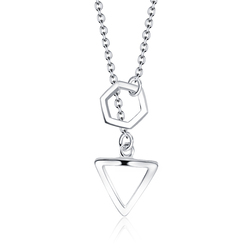Mixed Geometries Silver Necklace SPE-2121