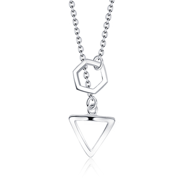 Mixed Geometries Silver Necklace SPE-2121