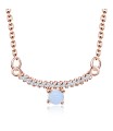 White Opal and CZ Stones Silver Necklace SPE-2125