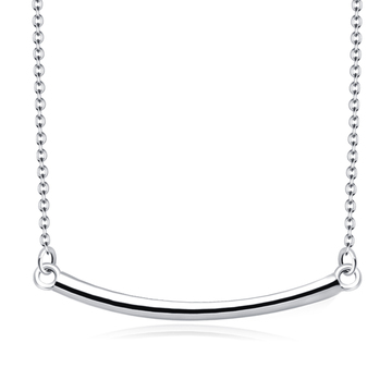 Curved Bar Silver Necklace SPE-2133