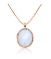 Vintage Blue Chalcedony Silver Necklace SPE-2139