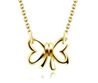 Gold Plated Bow Shaped Necklaces Line SPE-214-GP