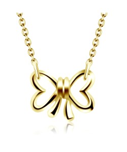 Gold Plated Bow Shaped Necklaces Line SPE-214-GP