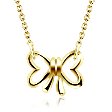 Gold Plated Bow Shaped Necklaces Line SPE-214-GP