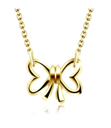 Gold Plated Bow Shaped Necklaces Line SPE-214-GP