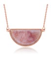 Peach Jade Necklace Silver SPE-2140