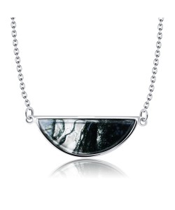 Moss Agate Necklace Silver SPE-2142