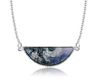 Moss Agate Necklace Silver SPE-2143