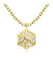 Hexagon CZ Stones Silver Necklace SPE-2150