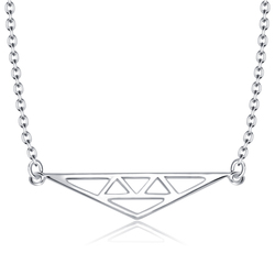 Modern Triangle Silver Necklace SPE-2152