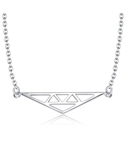 Modern Triangle Silver Necklace SPE-2152