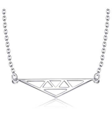 Modern Triangle Silver Necklace SPE-2152