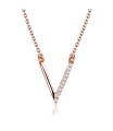 V Shaped with CZ Silver Necklace SPE-2153