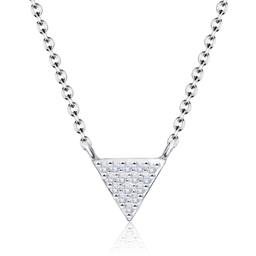 Triangle with CZ Silver Necklace SPE-2165