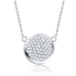 Classic Round CZ Silver Necklace SPE-2192