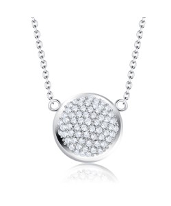 Classic Round CZ Silver Necklace SPE-2192