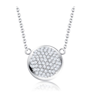 Classic Round CZ Silver Necklace SPE-2192