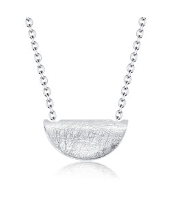 Scratched Hemispherical Hunk Silver Necklace SPE-2194