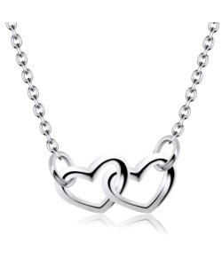 Dual Hearts Silver Necklaces Line SPE-222