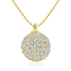 Huge Ball Surrounded CZ Silver Necklace SPE-2245