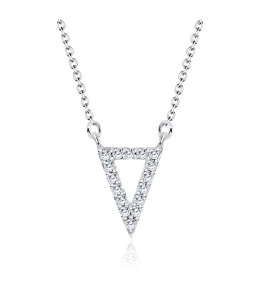 Triangle Shaped CZ Stones Silver Necklace SPE-2246