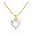 Romantic Heart CZ Silver Necklace SPE-2247