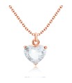 Romantic Heart CZ Silver Necklace SPE-2247