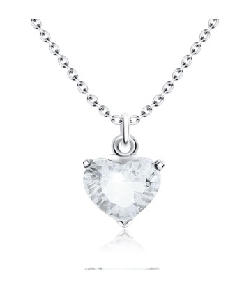 Romantic Heart CZ Silver Necklace SPE-2247