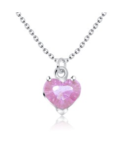 Pinky Heart Silver Necklace SPE-2248