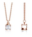Square CZ in Box Silver Necklace SPE-2250