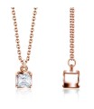 Square CZ in Box Silver Necklace SPE-2250