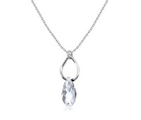 Ruby Pear Stone Necklace Silver SPE-2252
