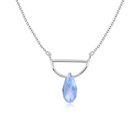Ruby Pear Stone Necklace Silver SPE-2255
