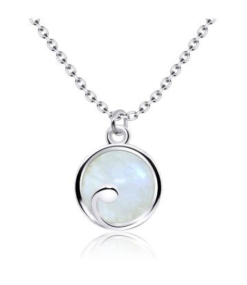 Ornamantal Style White Moonstone Silver Necklace SPE-2261